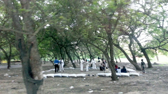 taekwondo class in the middle of the old zoo on ilha, luanda