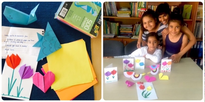 Volunteering with children Bucharest, easy origami for children